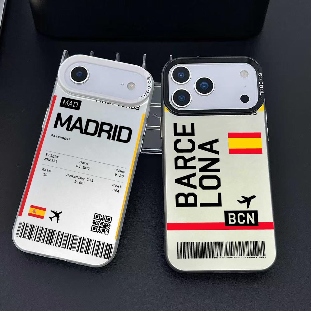 Phone Cases Iphone 15 Pro Max - Plane Travel Ticket Spain Phone Case