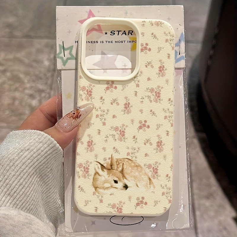 Phone Cases Xs Max - Cute Deer Full Floral Pattern Design