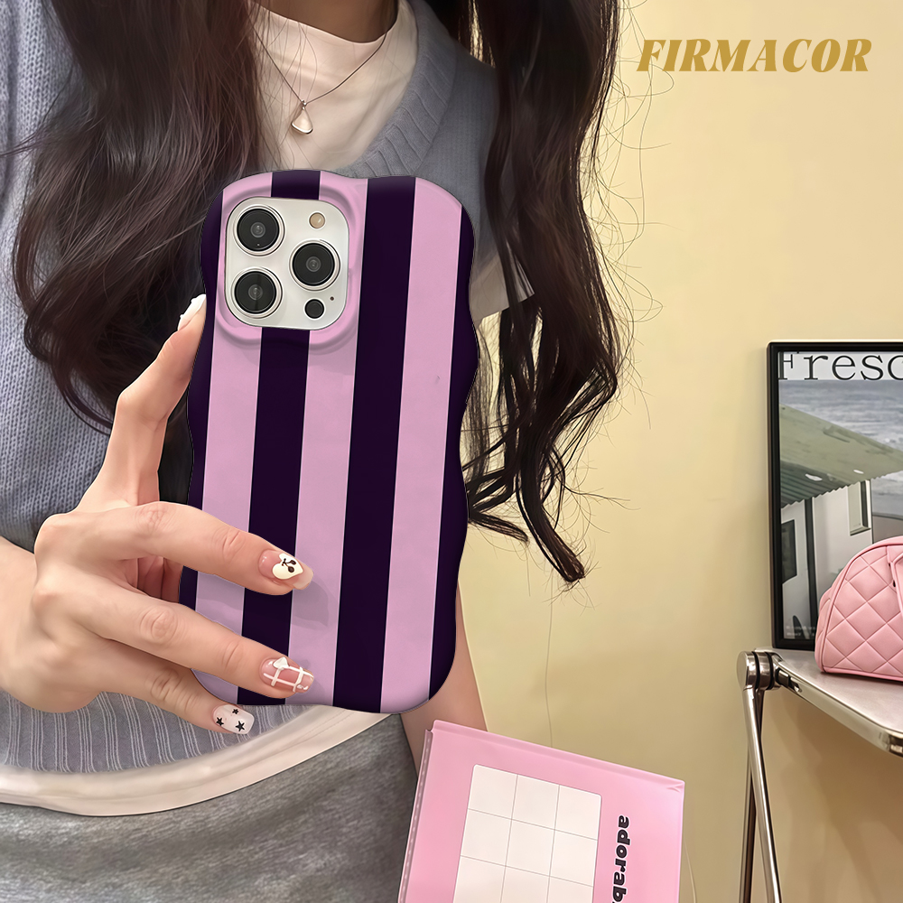 Phone Cases Purple - Luxury Wave Deep Purple & Blush