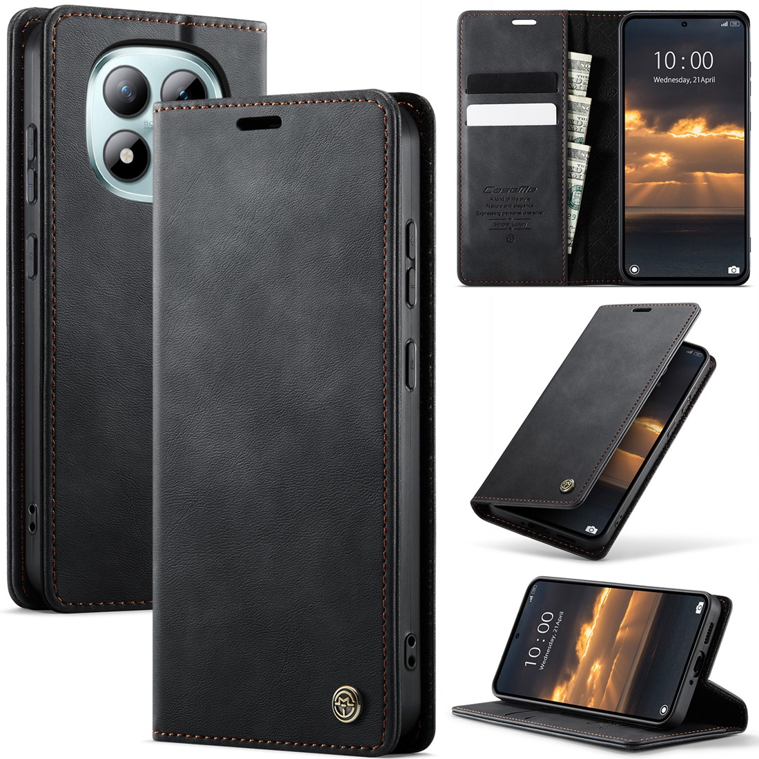 Leather Folio Wallet Case - FOR Redmi Note 15 Wallet Case,Shockproof