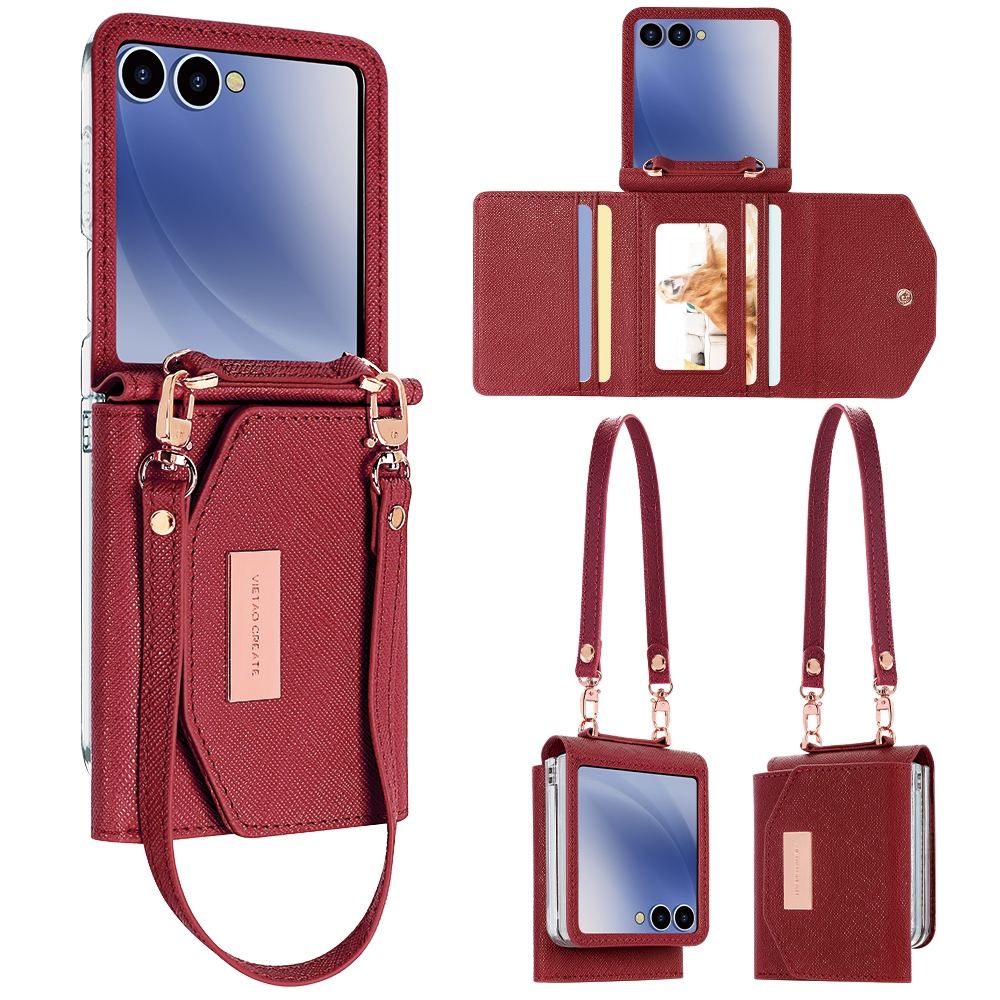Phone Cases With Loop - VIETAO Dark Red PU Leather Wallet