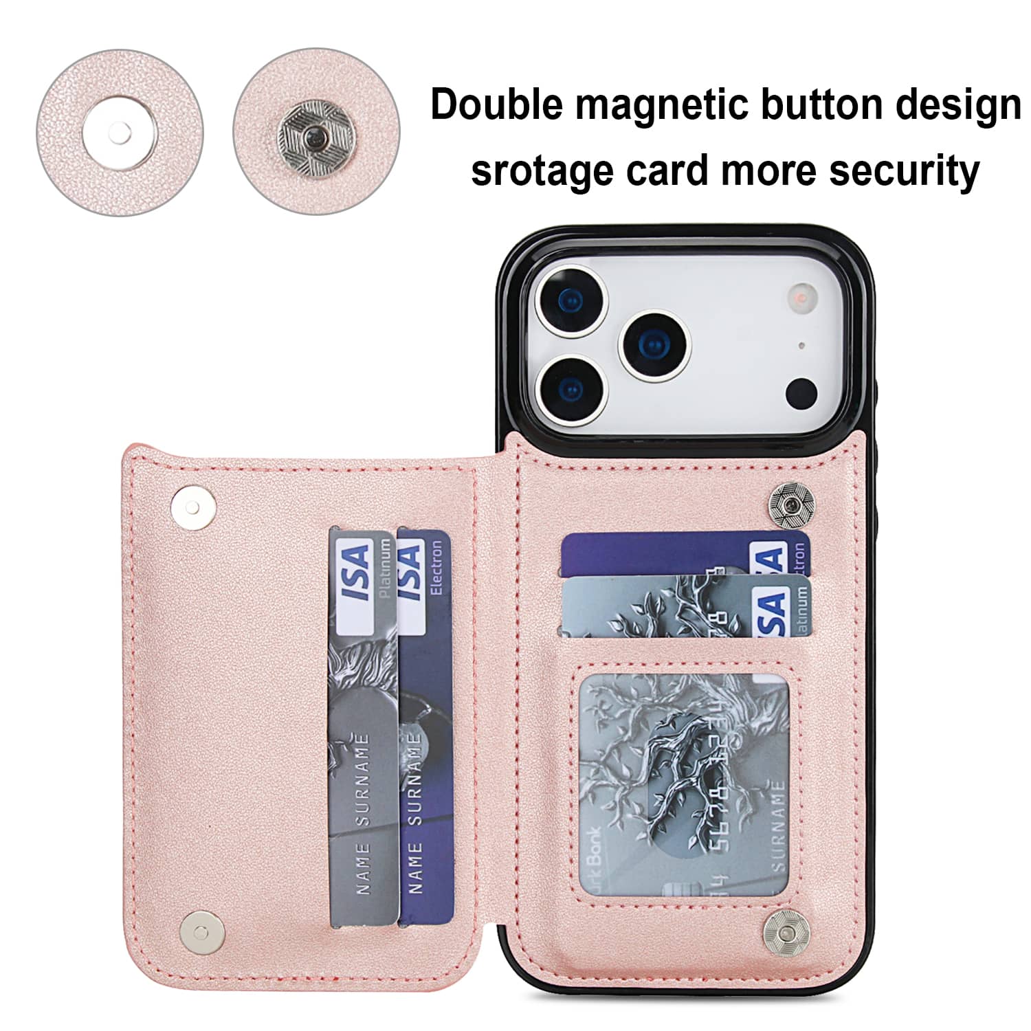 For iPhone 17 Pro Max 15 16 13 - Leather Folio Wallet Case recension och pris