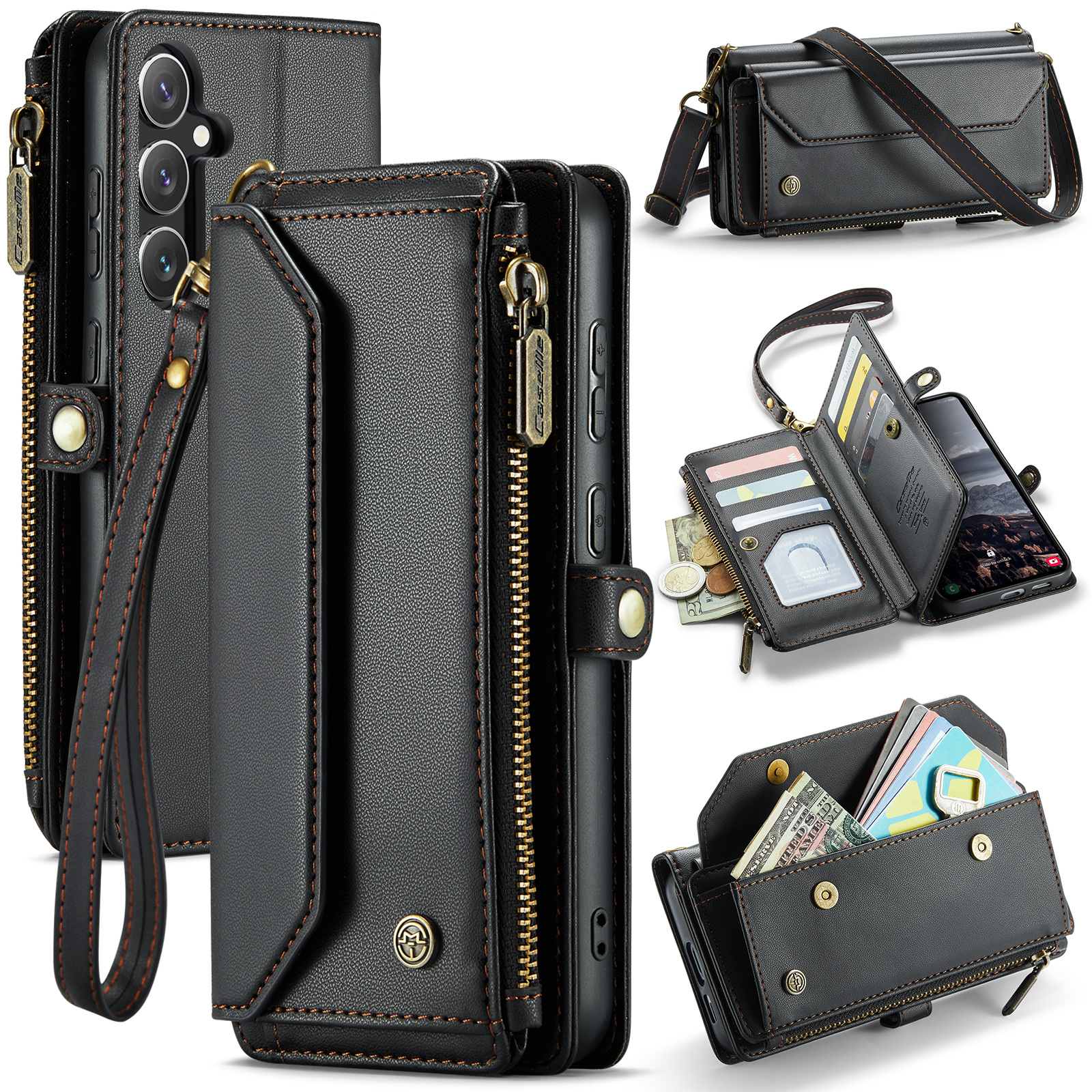 CaseMe Luxury Crossbody Wallet - Leather Folio Wallet Case recension och pris
