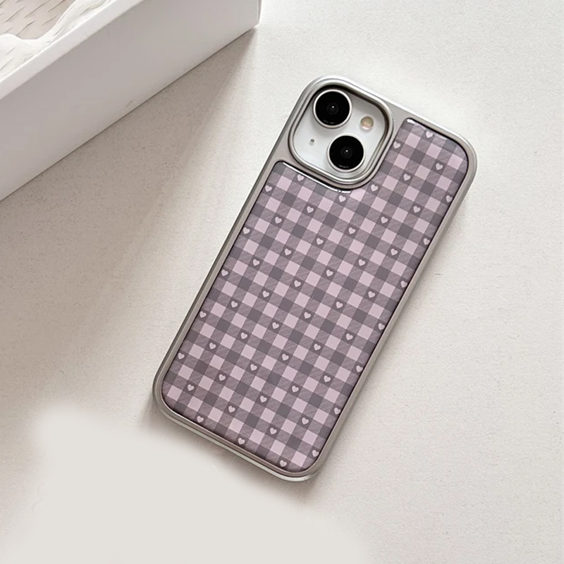 Pink Purple Heart-Shaped Check - Phone Cases Purple recension och pris