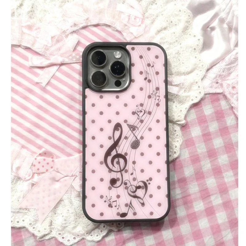 Korean ins Pink Brown Polka Do - Phone Cases Cool Girl recension och pris
