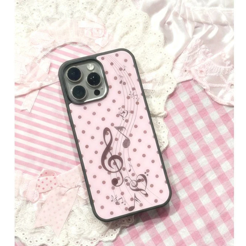 Korean ins Pink Brown Polka Do - Phone Cases Cool Girl recension och pris