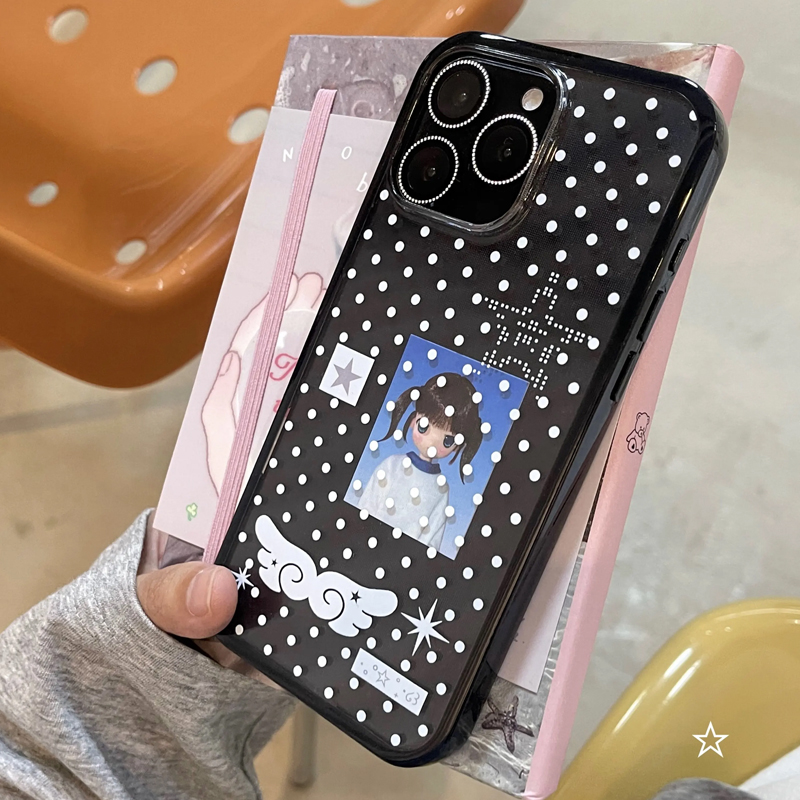 Ins Korean Girl Polka Dots Win - Phone Cases Cool Girl recension och pris