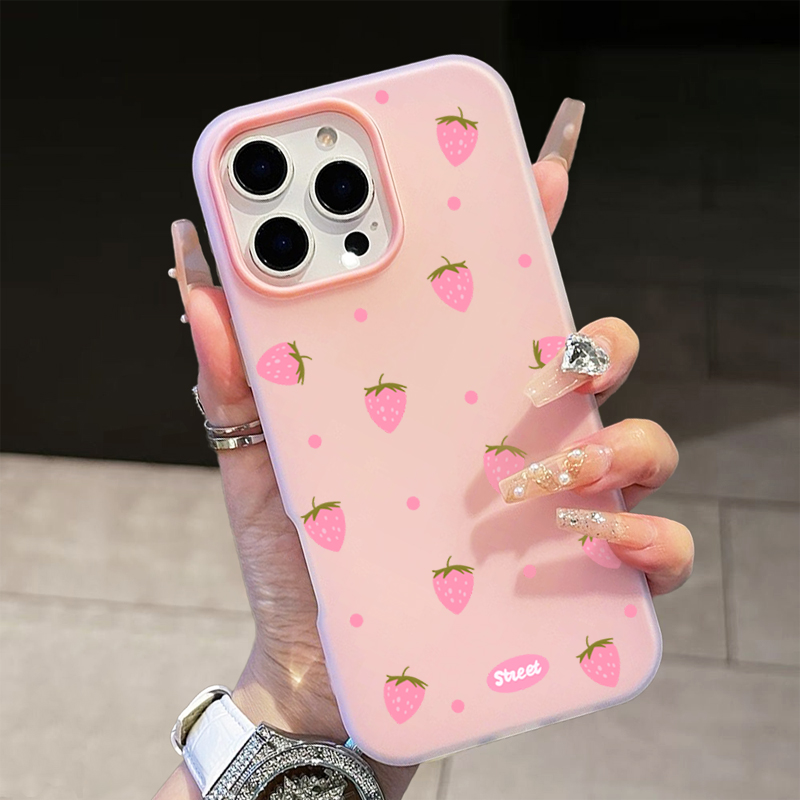 Sweet Pink Strawberry Pattern  - Phone Cases Xs Max recension och pris