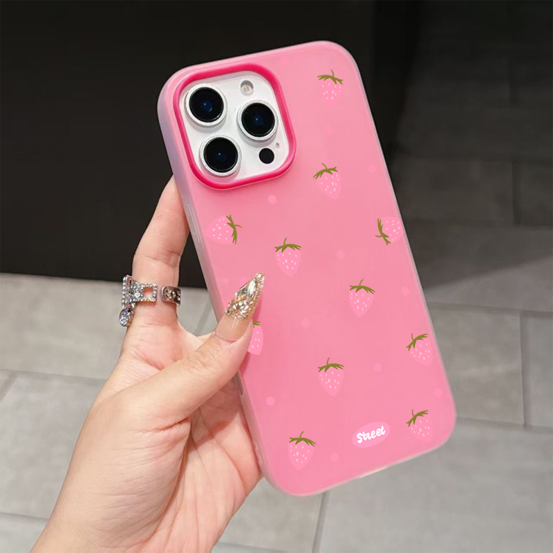Sweet Pink Strawberry Pattern  - Phone Cases Xs Max recension och pris