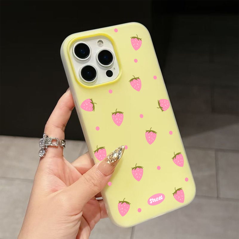 Sweet Pink Strawberry Pattern  - Phone Cases Xs Max recension och pris