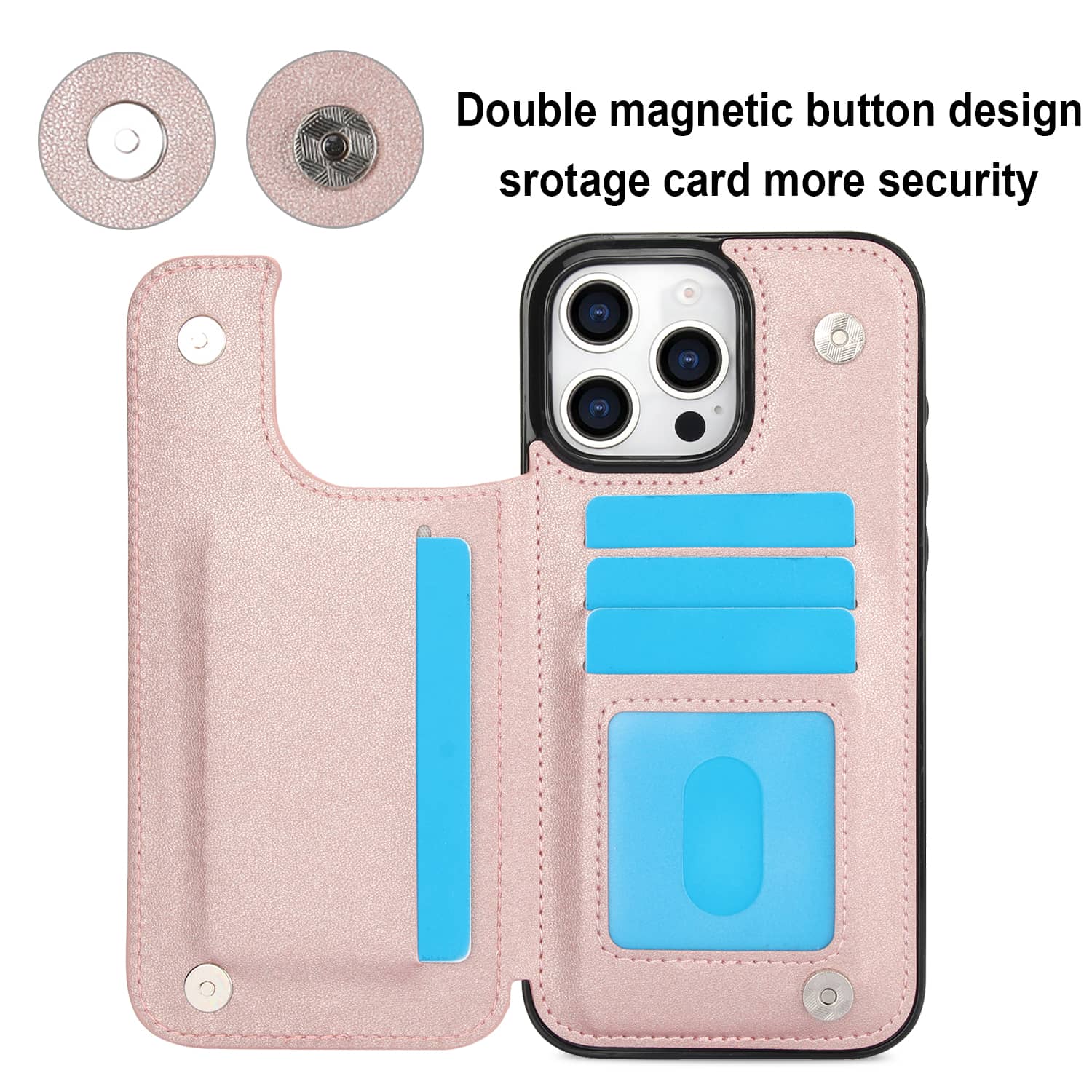 For iPhone 16 Pro Max iPhone 1 - Leather Folio Wallet Case recension och pris