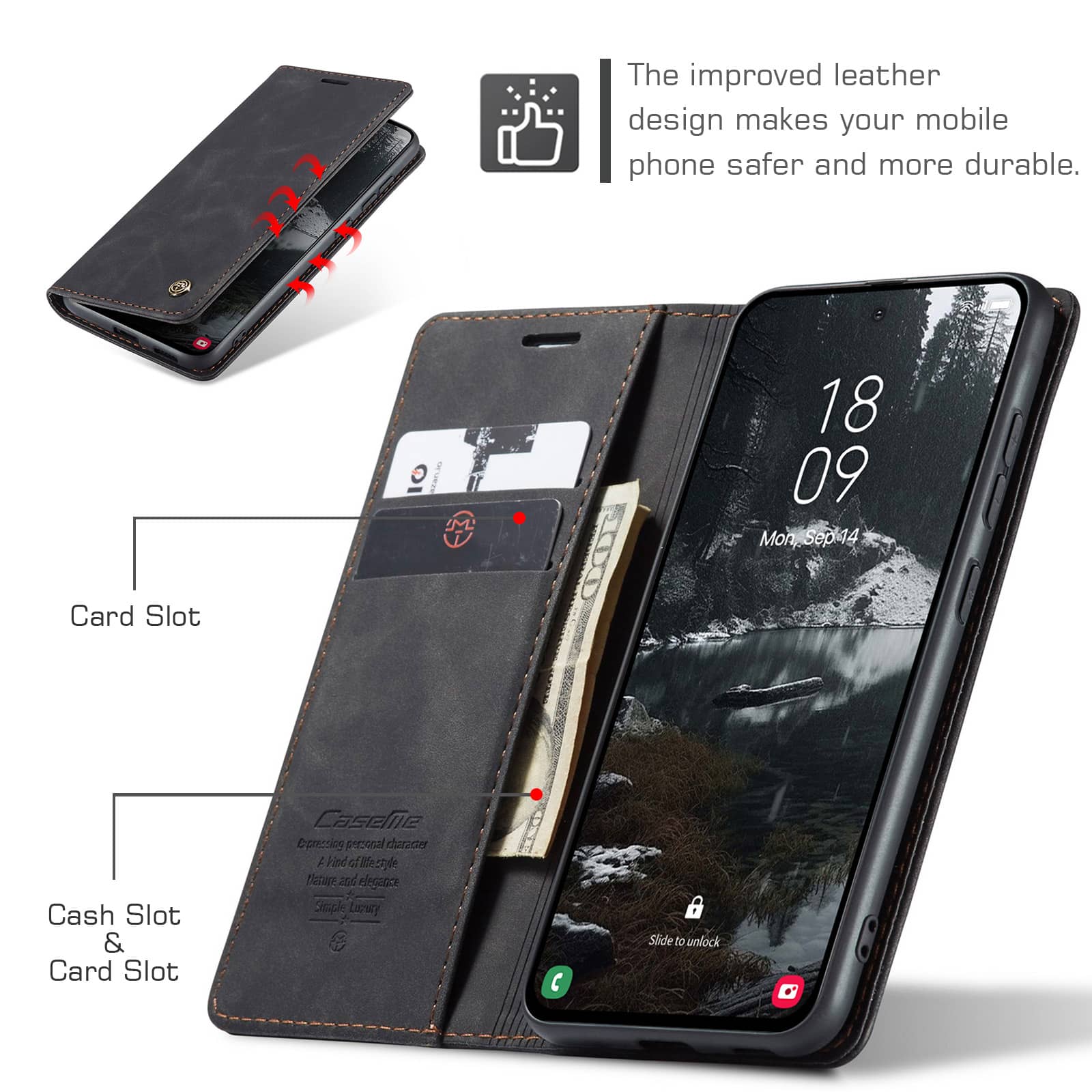 Flip Wallet Case for Samsung G - Leather Folio Wallet Case recension och pris