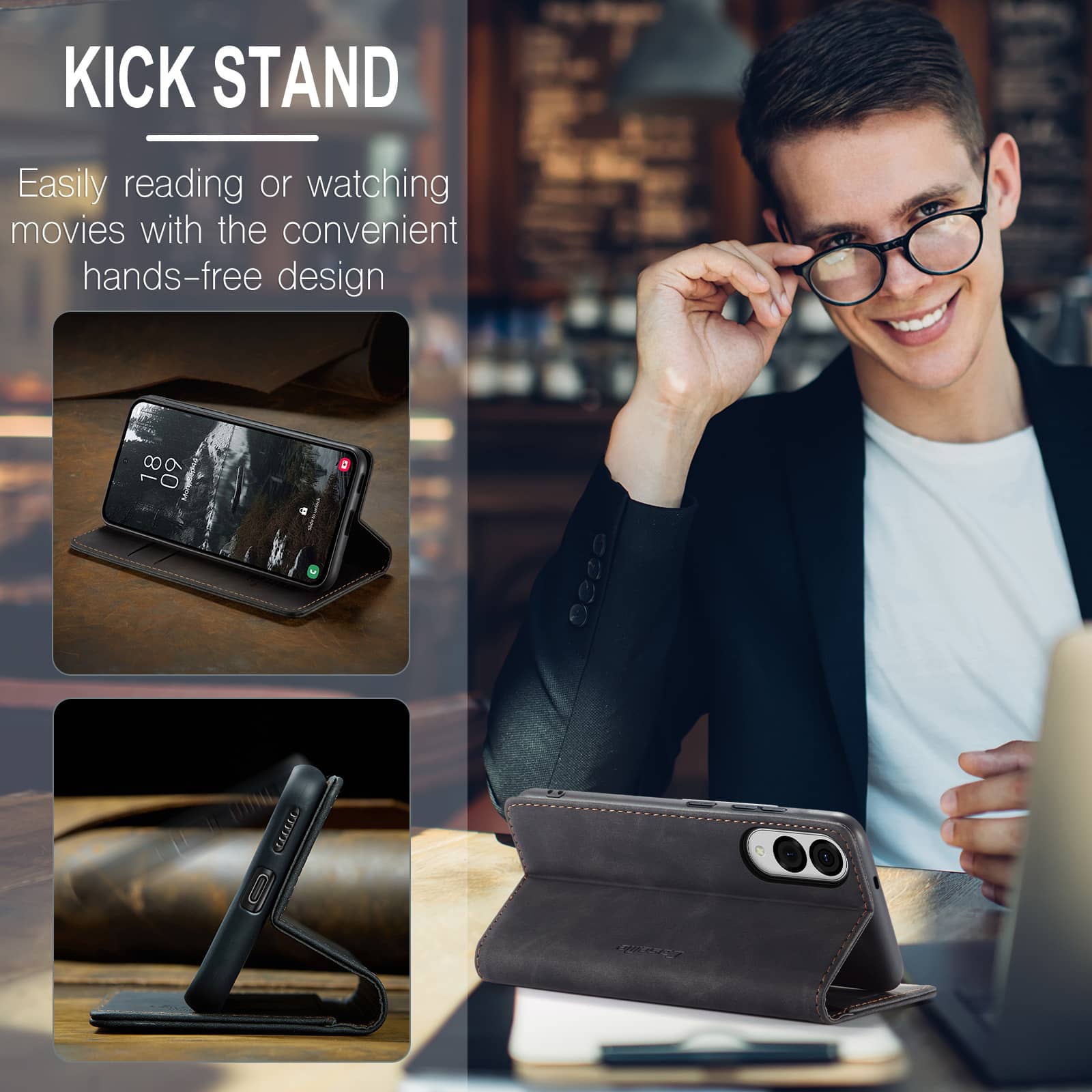 Flip Wallet Case for Samsung G - Leather Folio Wallet Case recension och pris