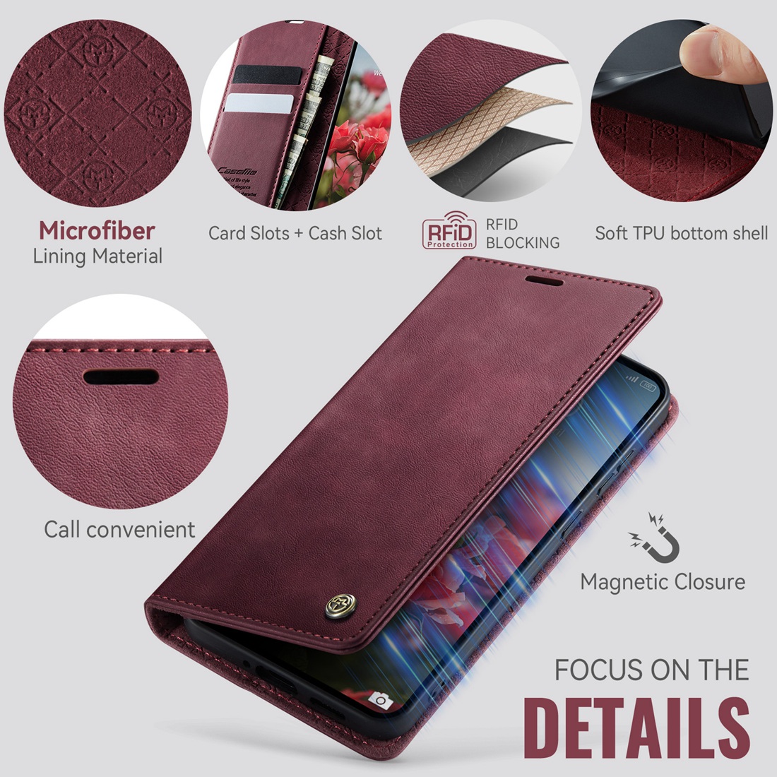 FOR Redmi Note 15 Wallet Case, - Leather Folio Wallet Case recension och pris