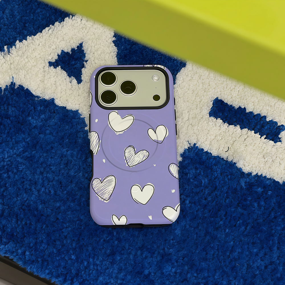 Purple Sketch Hearts Phone Cas - Phone Cases Purple recension och pris