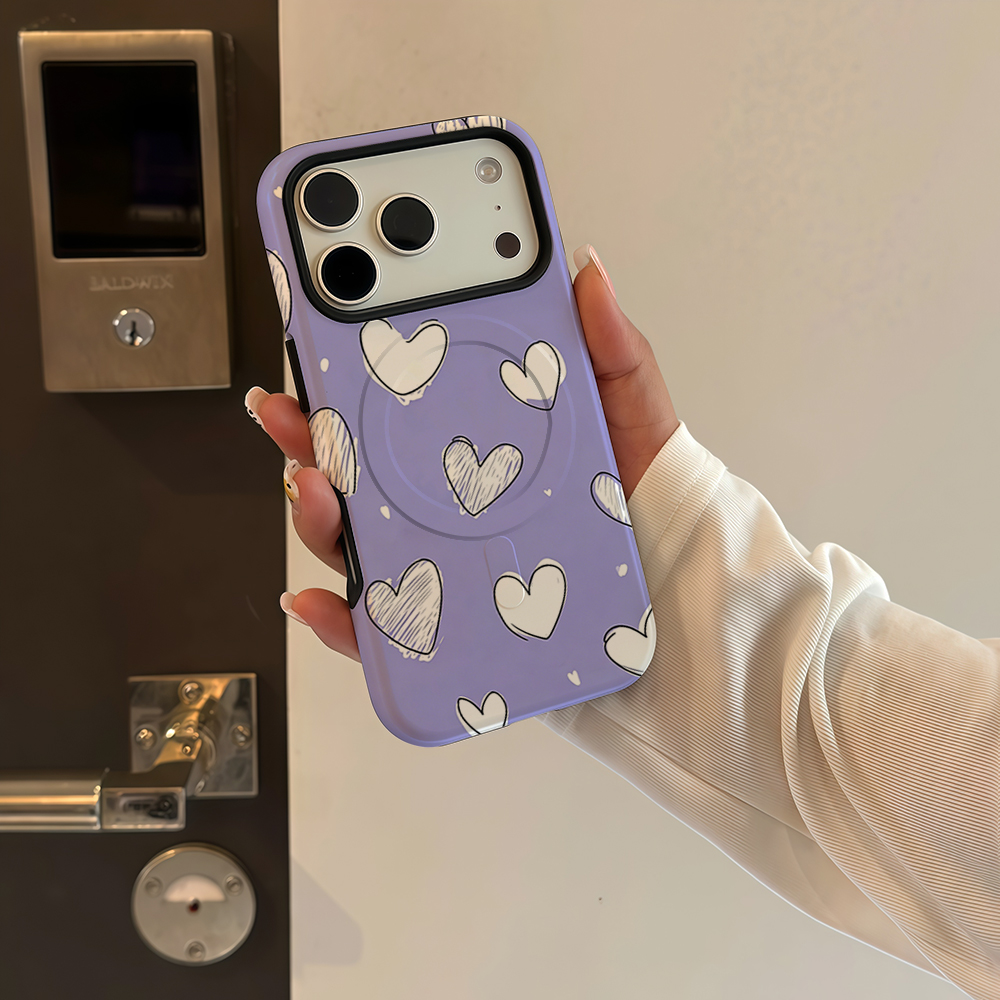 Purple Sketch Hearts Phone Cas - Phone Cases Purple recension och pris
