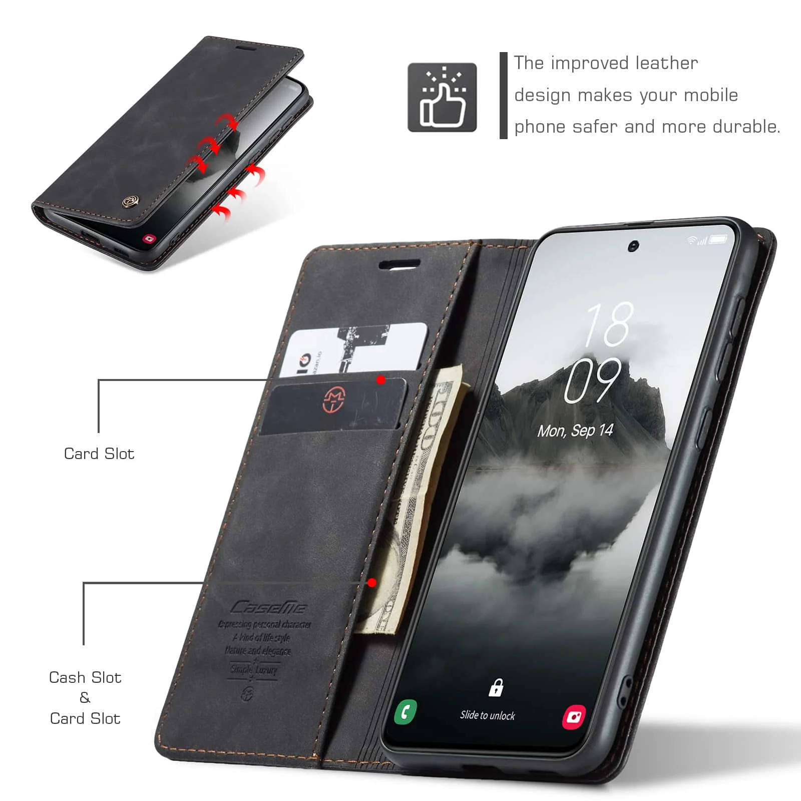 Retro Leather Flip Case For Sa - Leather Folio Wallet Case recension och pris