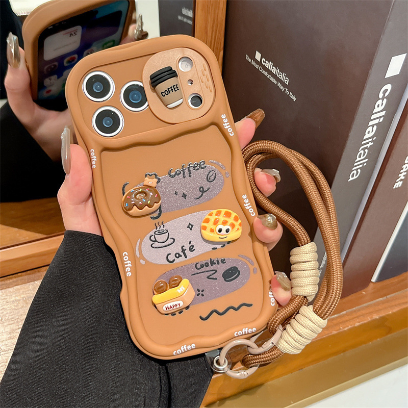 3D Cartoon Bread With Wrist St - Phone Cases With Loop recension och pris