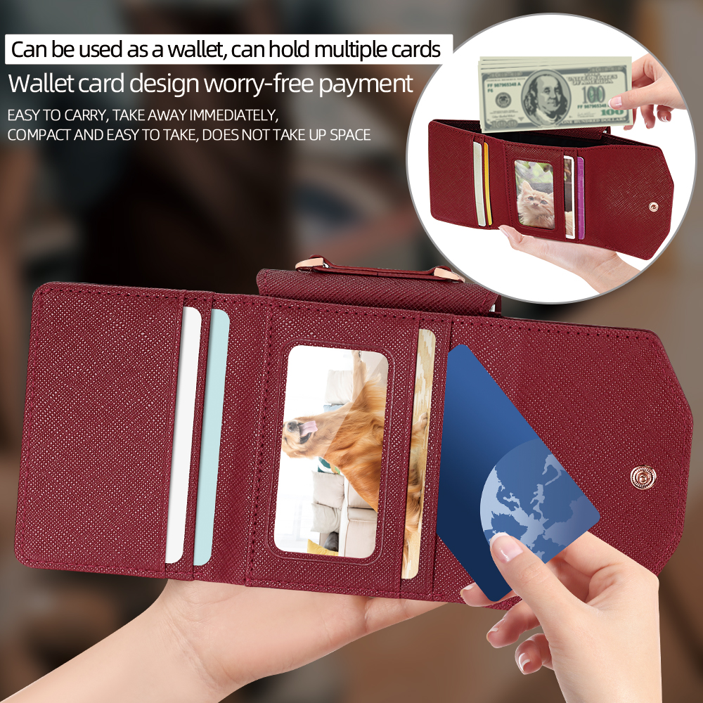 VIETAO Dark Red PU Leather Wal - Phone Cases With Loop recension och pris