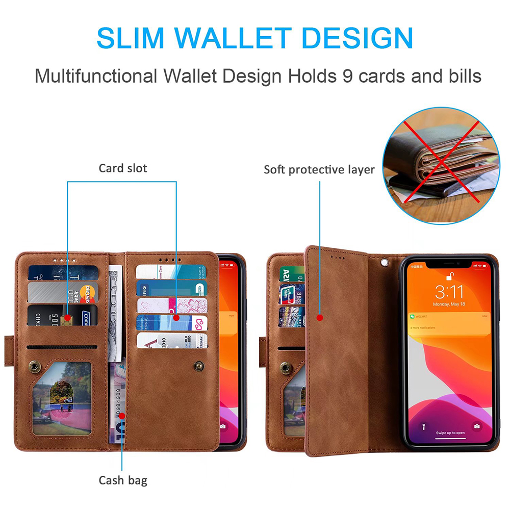 9 Cards Wallet Case for Redmi  - Leather Folio Wallet Case recension och pris