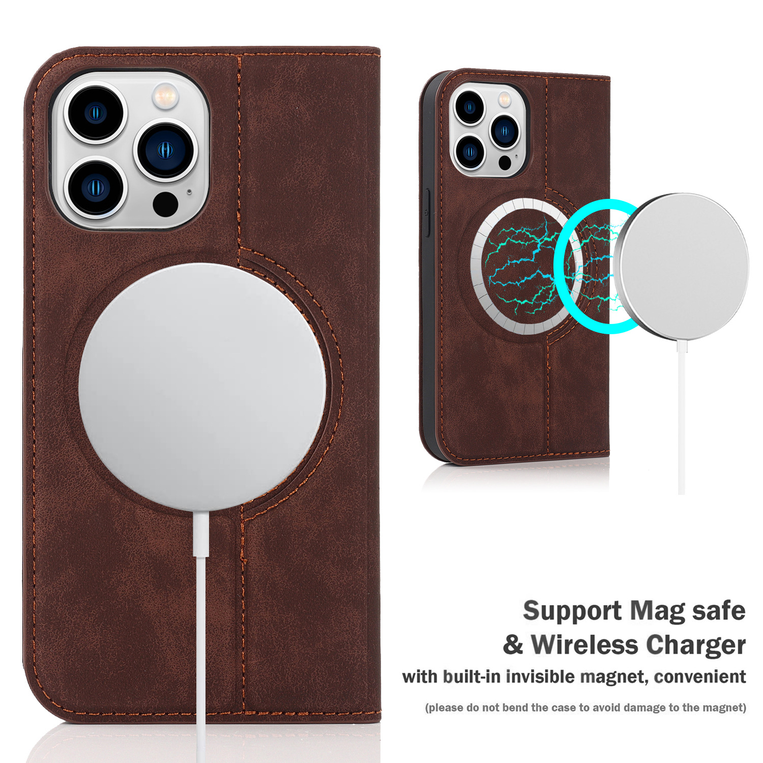 For Magsafe Wallet Leather Fli - Leather Folio Wallet Case recension och pris